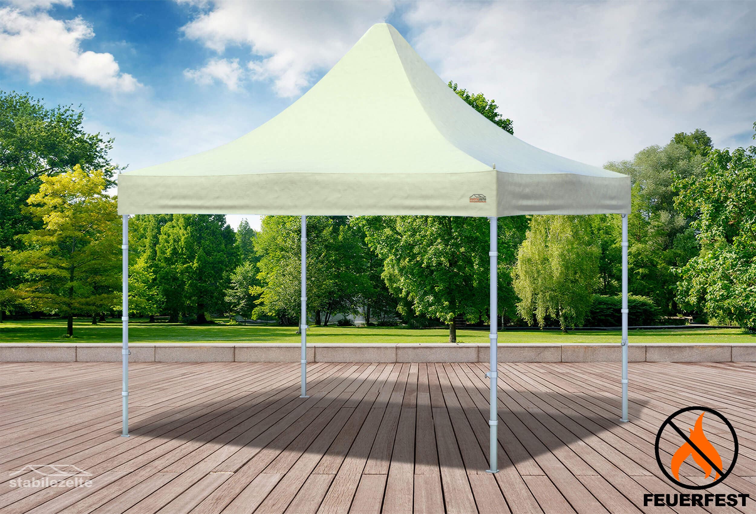 3x3 m Faltpavillon, PVC feuersicher beige