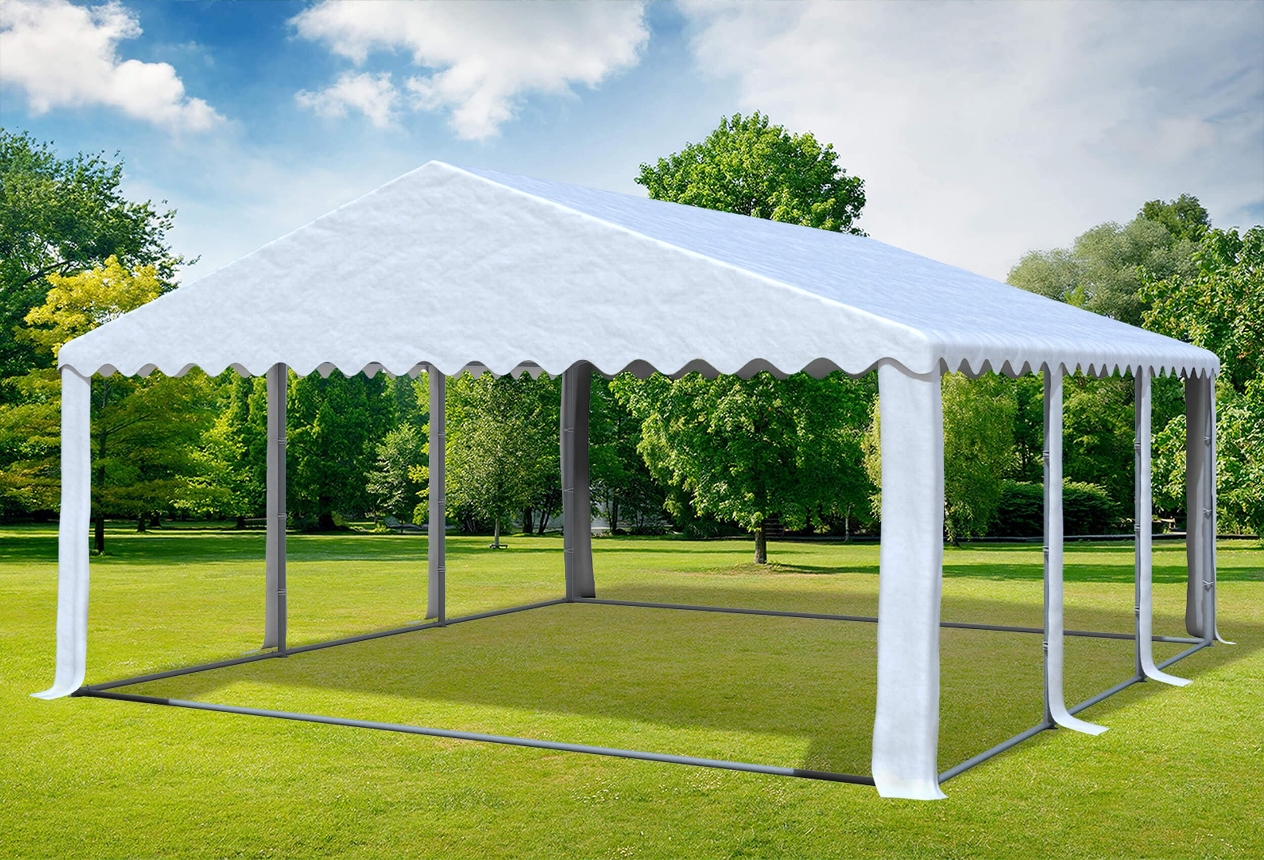 5x6 m Partyzelt, PVC weiß