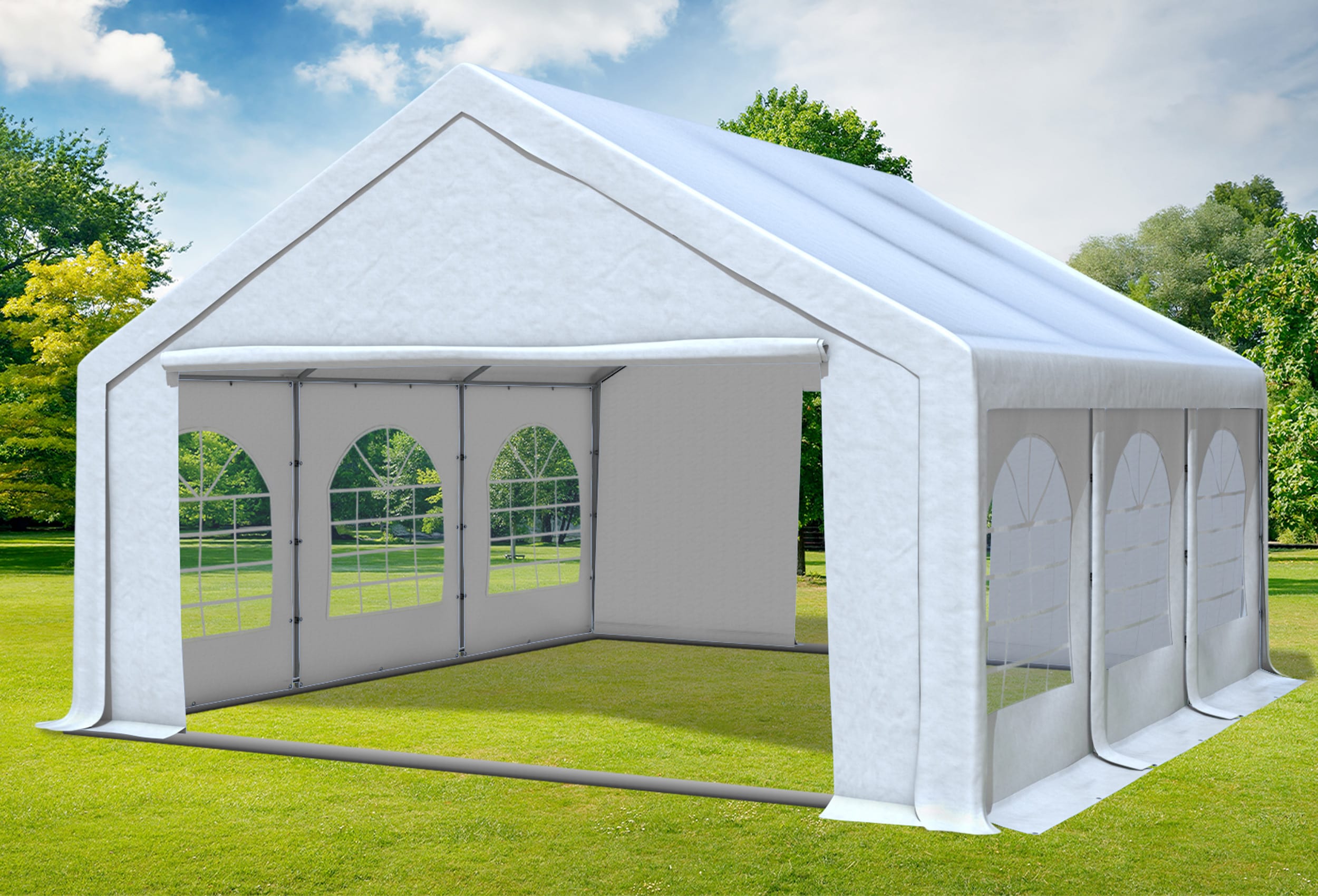 5x6 m Partyzelt, PVC weiß