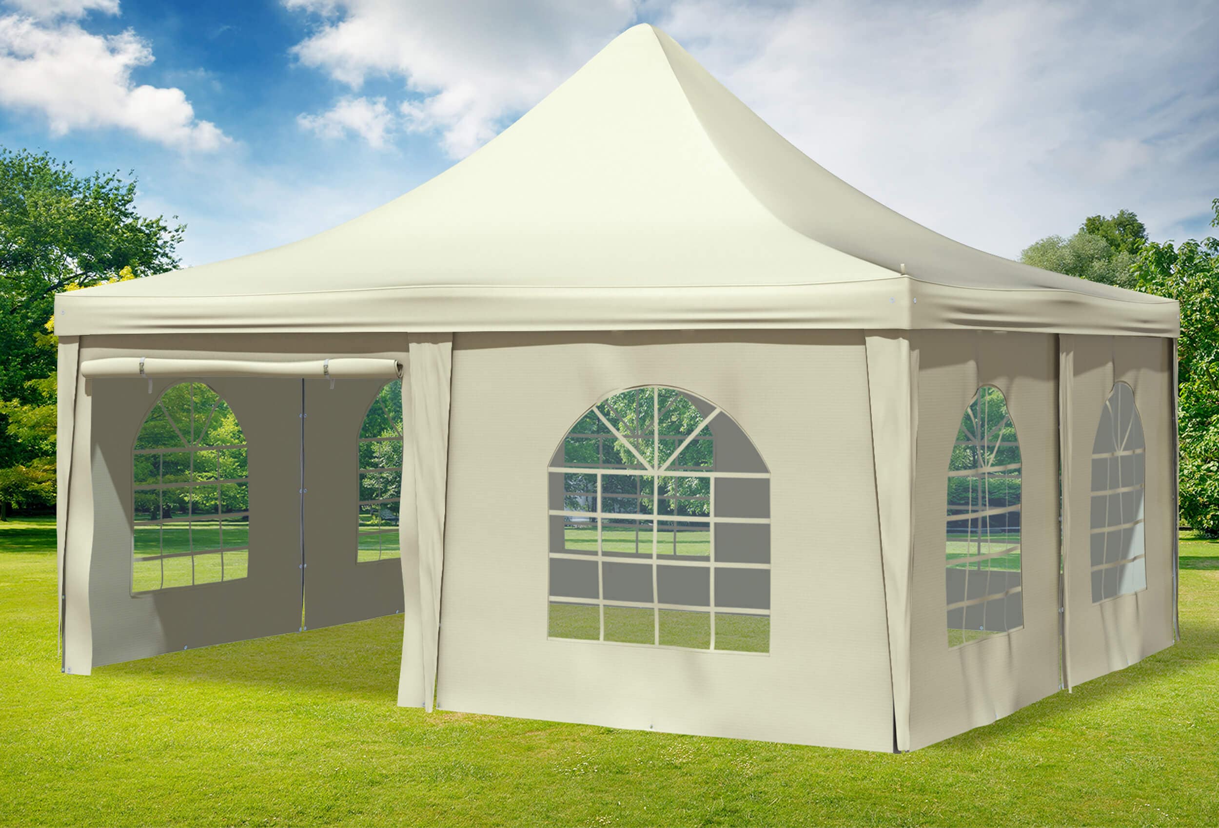 5x5 m Pavillon, PVC Arabica beige