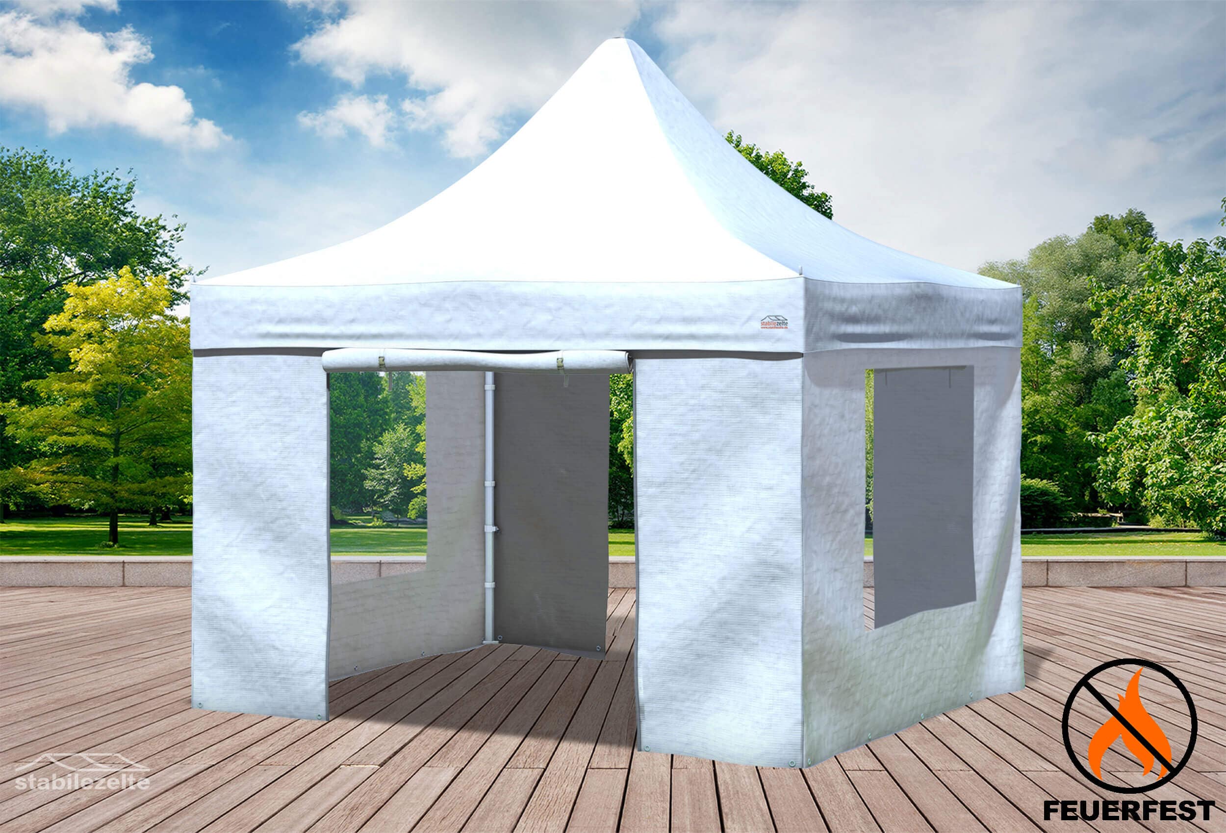 3x3 m Faltpavillon, PVC feuersicher weiß