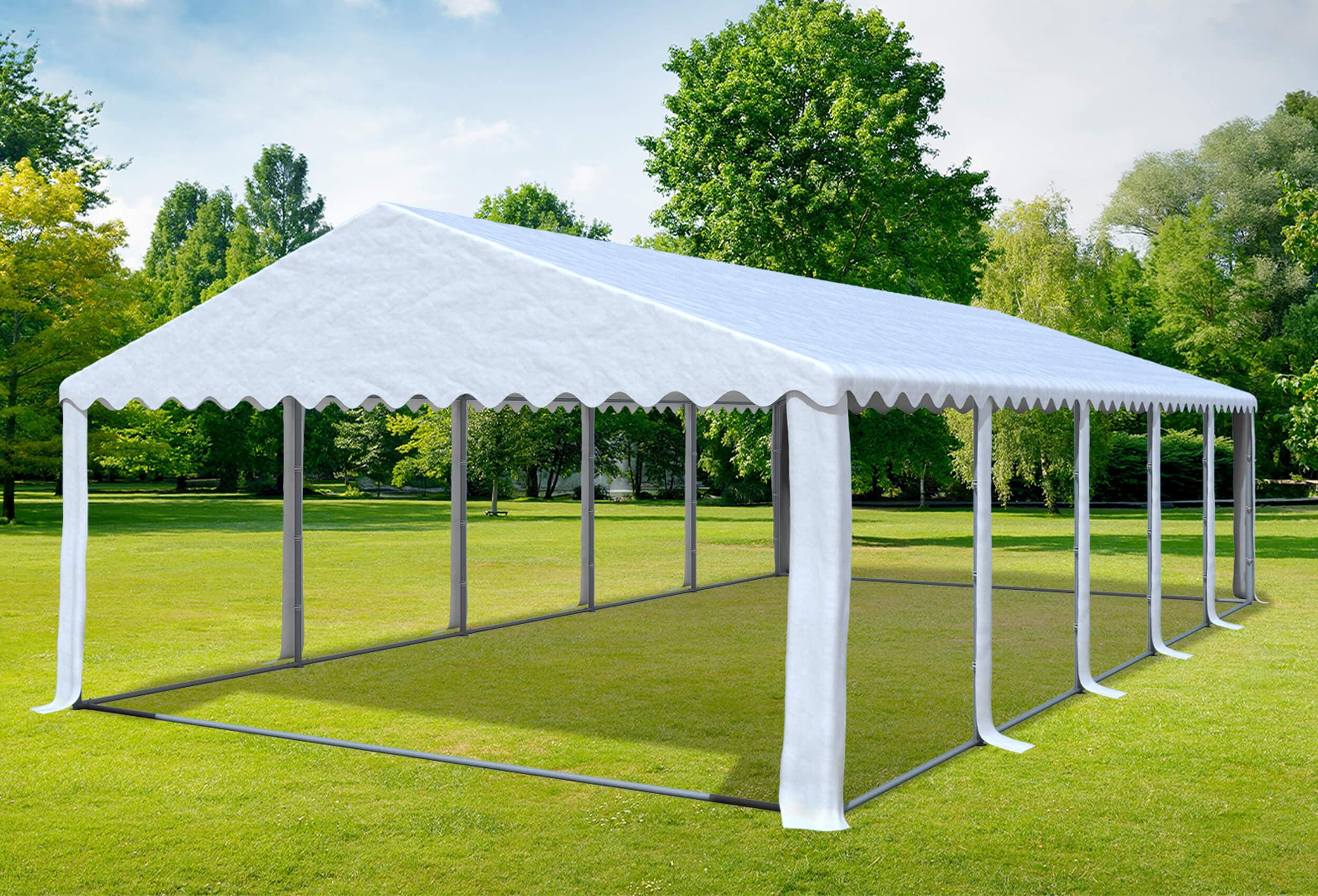 5x10 m Partyzelt, PVC weiß