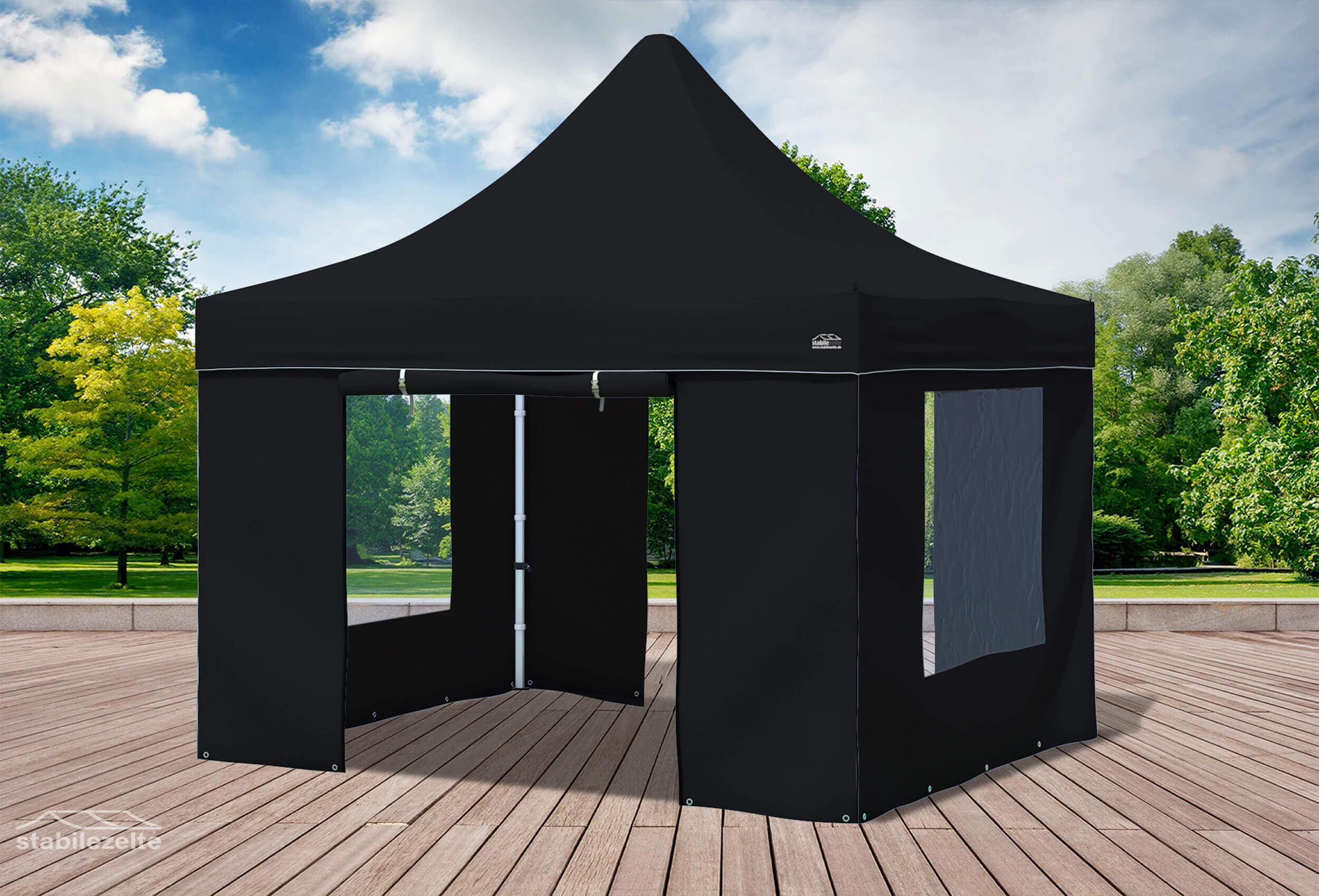 3x3 m Faltpavillon, schwarz