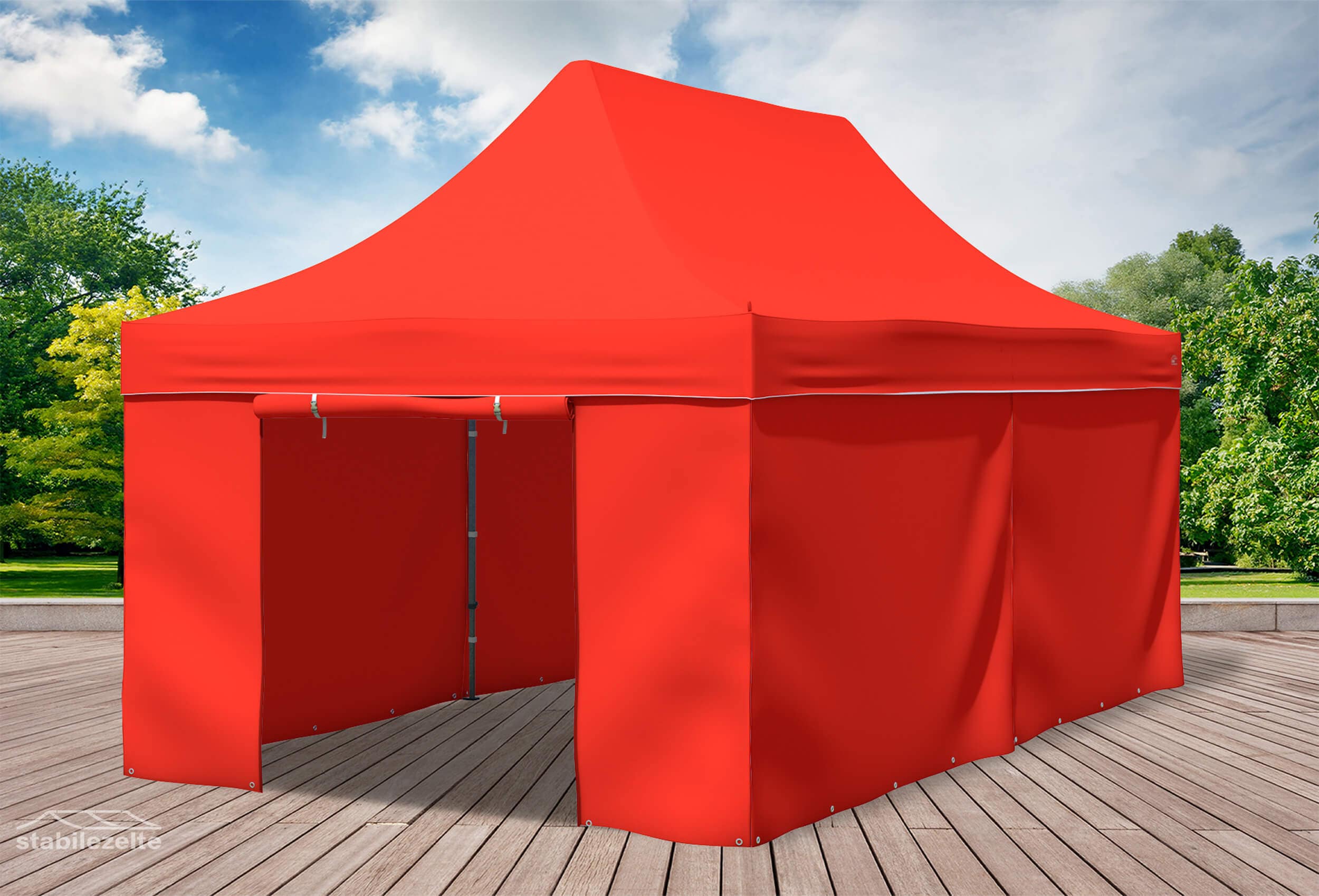 3x6 m Faltpavillon, rot