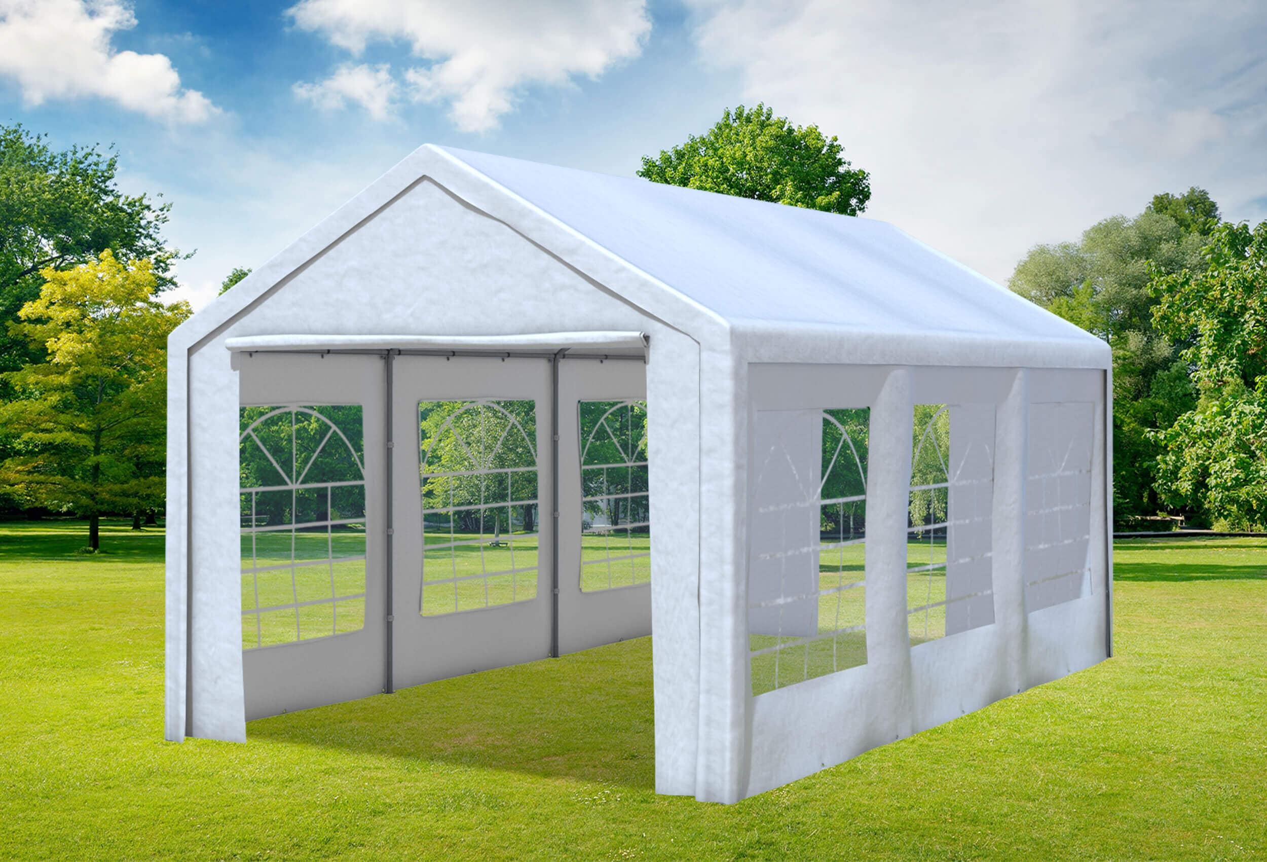 3x6 m Partyzelt, PVC Weiß