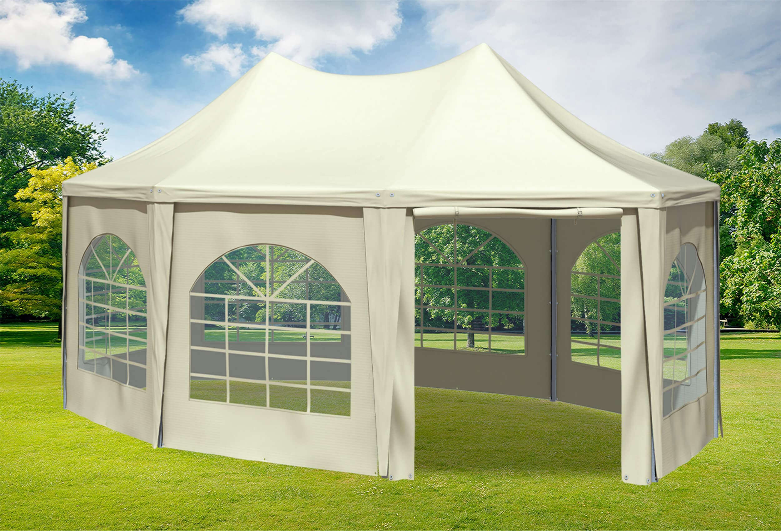 4x5,5 m Pavillon, PVC Arabica beige