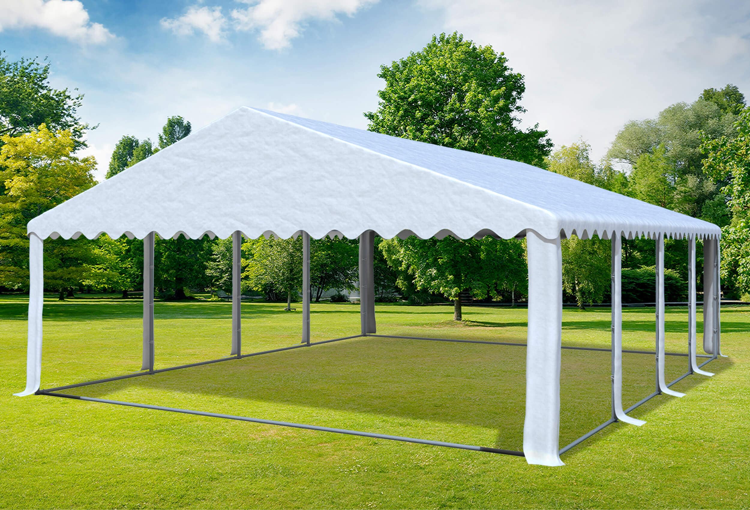 6x8 m Partyzelt, PVC weiß