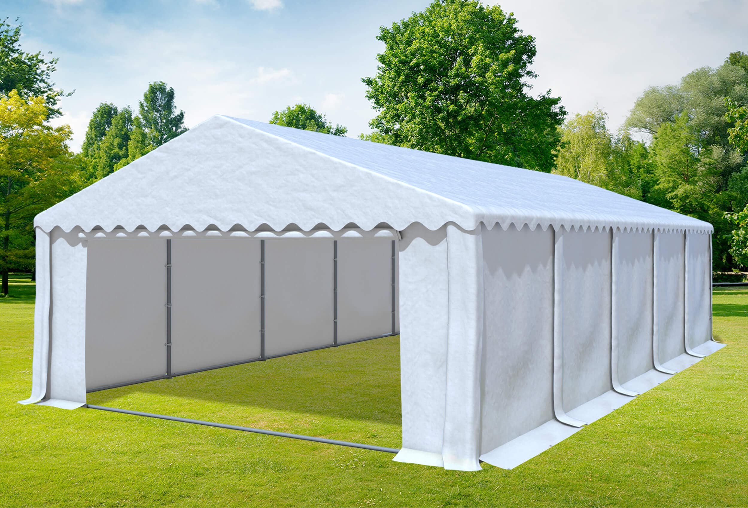 5x10 m Partyzelt, PVC weiß