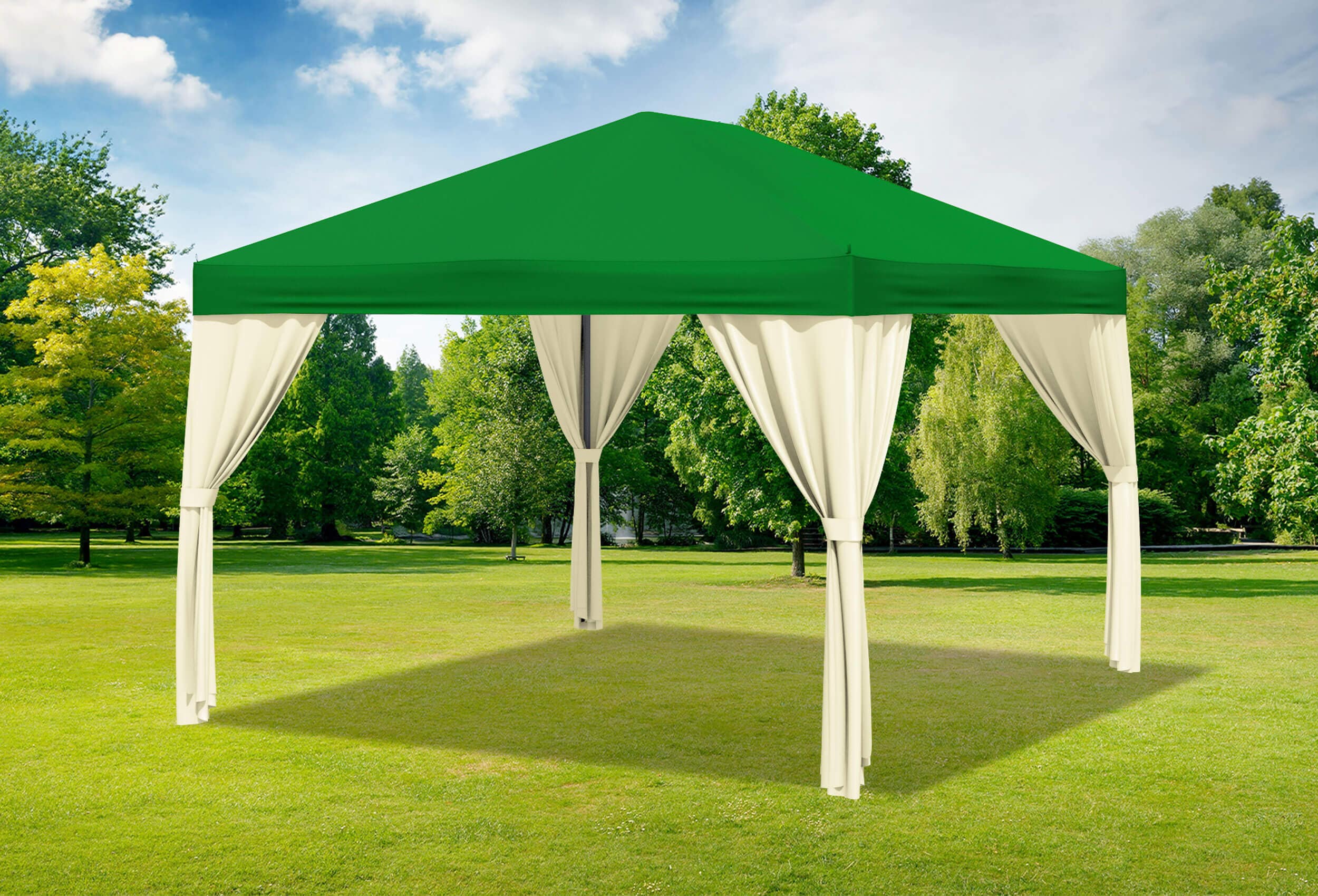 3x4 m Pavillon, Polyester PVC Sahara Grün