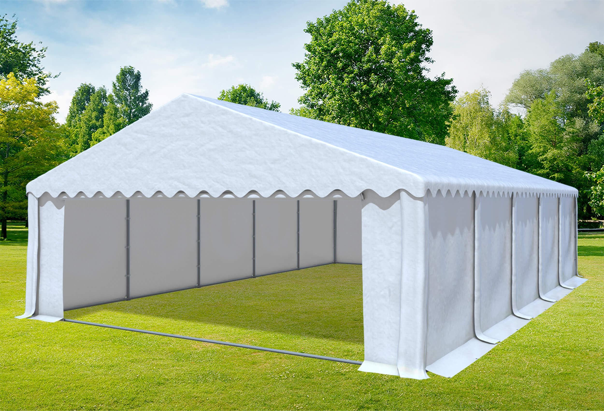 6x10 m Partyzelt, PVC weiß