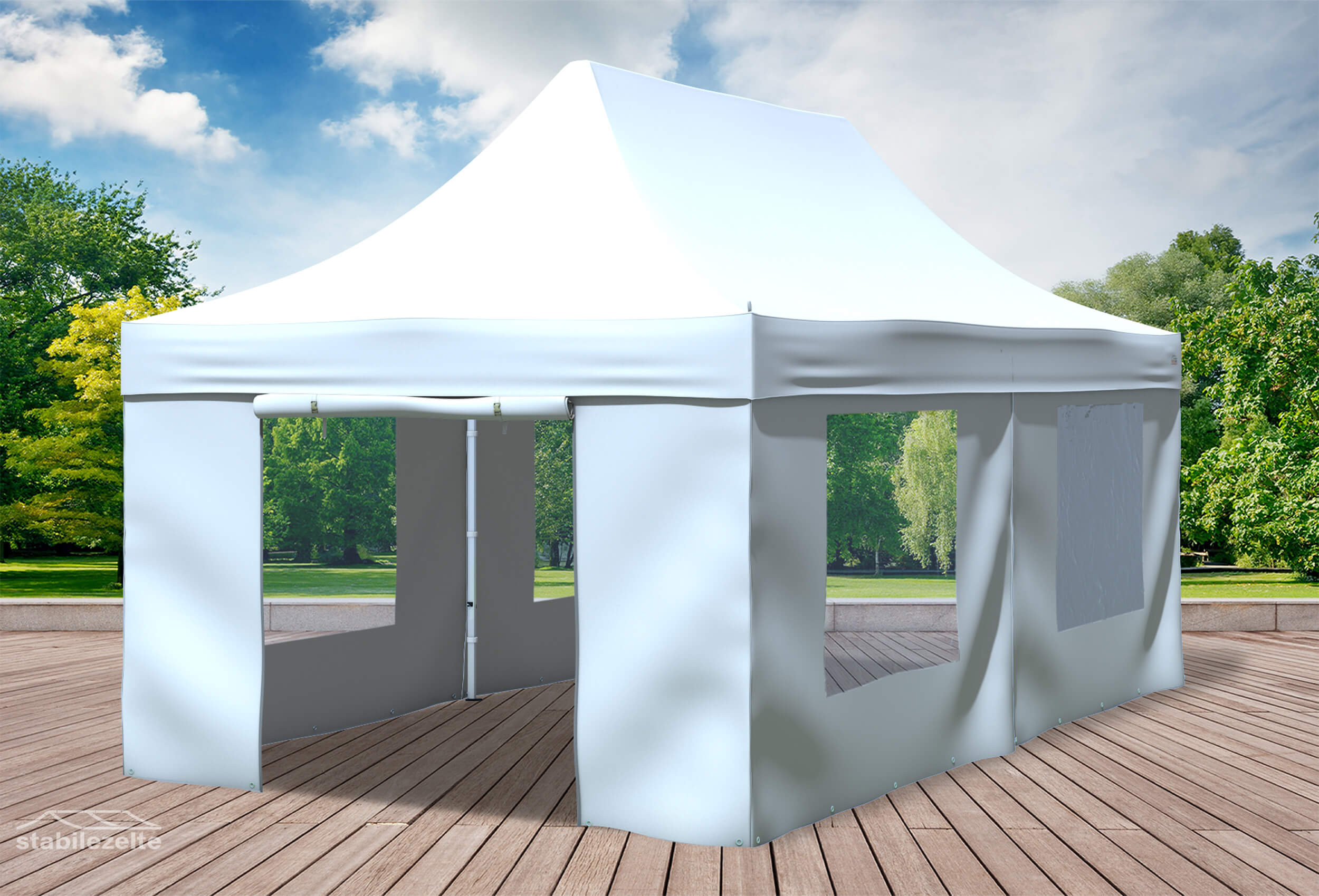 3x6 m Faltpavillon, weiß