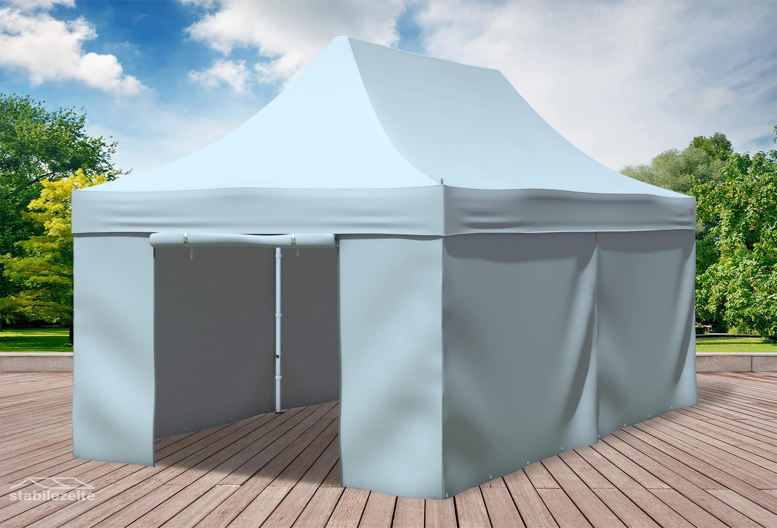 3x6 m Faltpavillon, grau